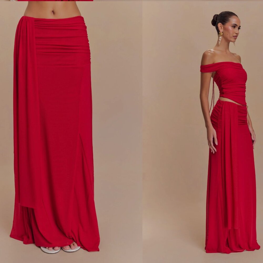 BRAND NEW - Meshki Mesh Maxi Skirt Ruby - Arna Skirt